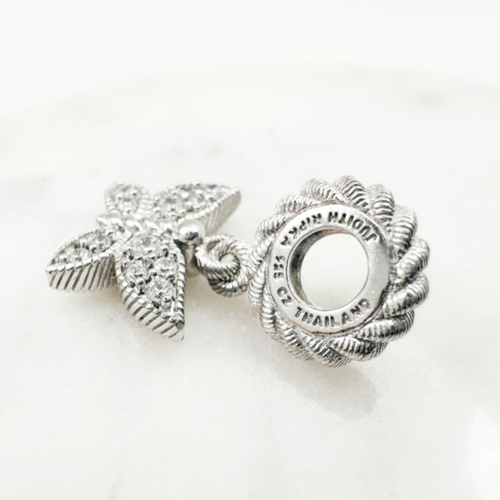 Sterling Silver 925 JUDITH RIPKA Designer Butterfly CZ Necklace Pendant Charm 🦋 - Picture 4 of 4